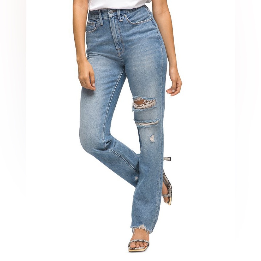 Good American Good Boy Distressed Boyfriend Jeans